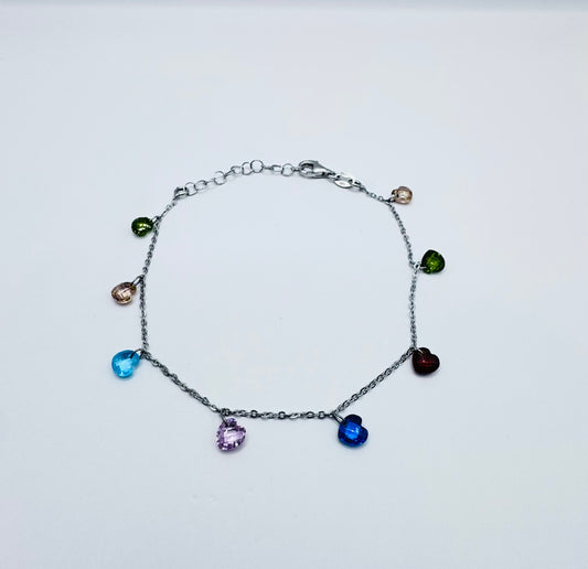 Bracciale Argento 925 con Pietre Colorate