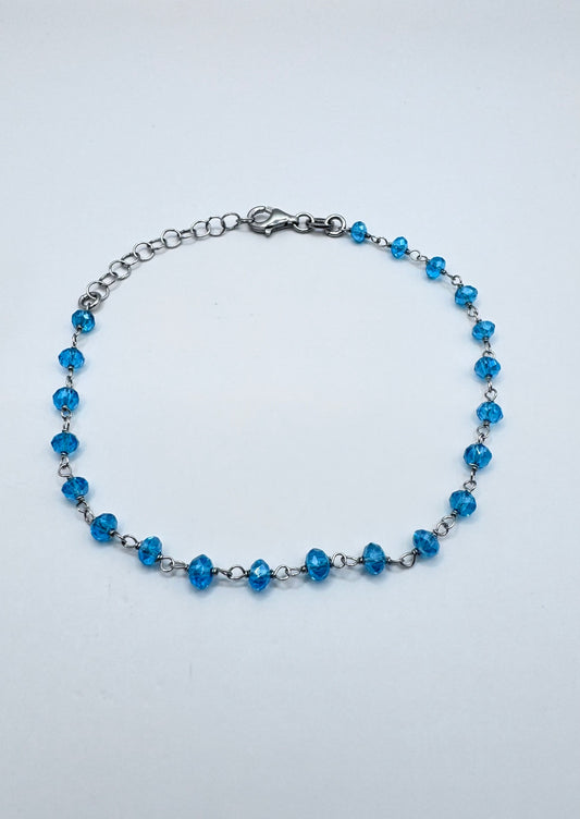 Bracciale Argento 925 Pietre Azzurre