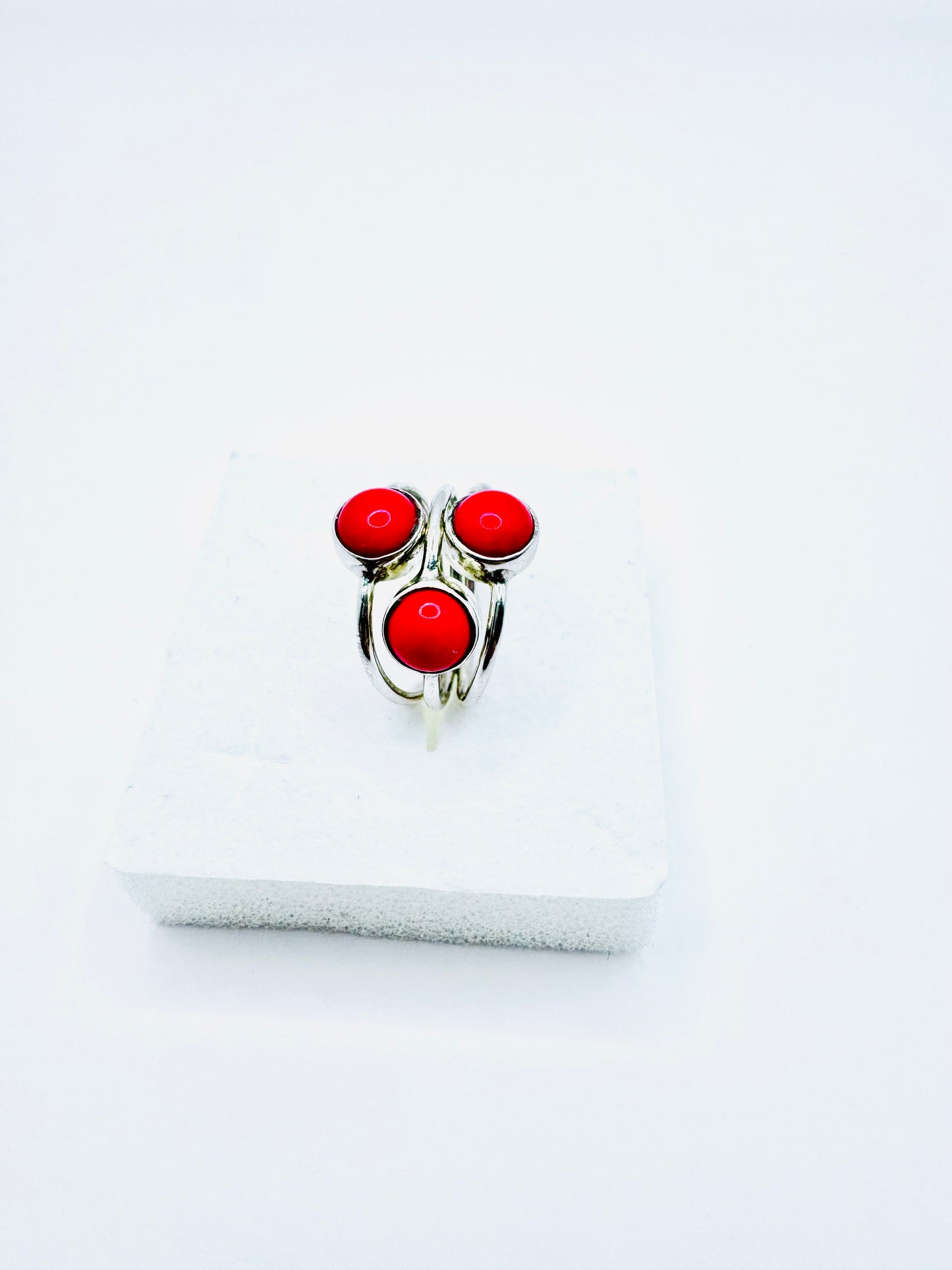 Anello Argento 925 Trilogy Corallo Rosso