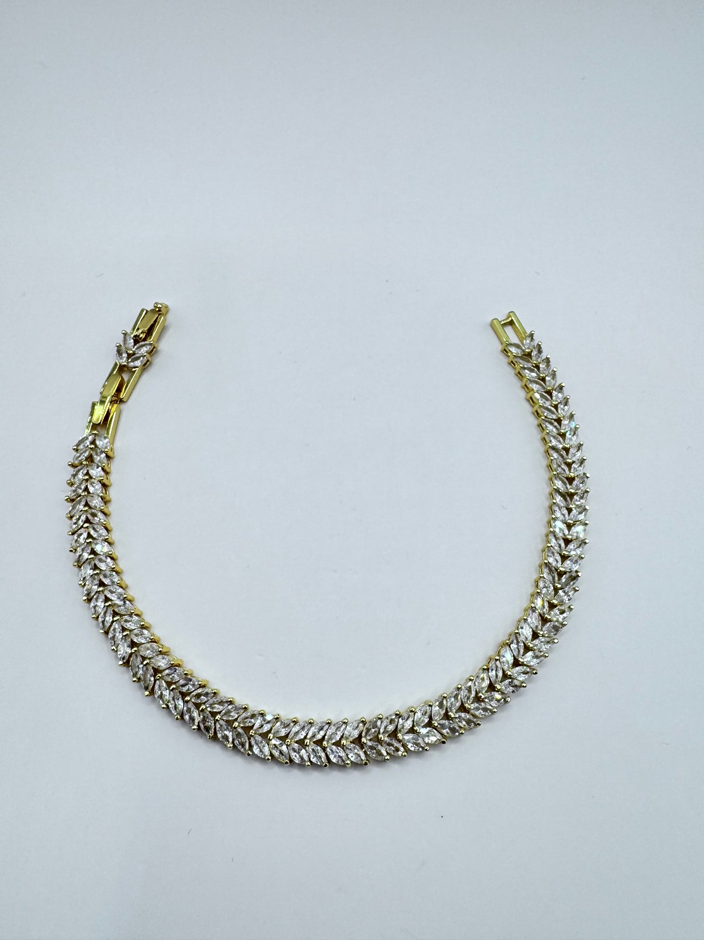 Bracciale Acciaio Inossidabile Oro e Cubic Zirconia